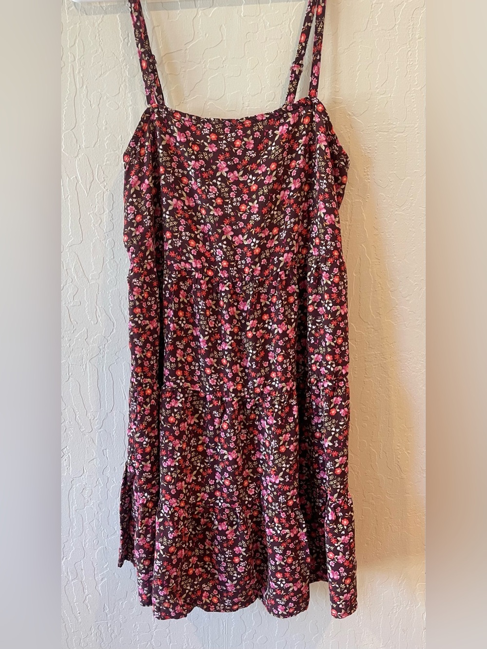 Old Navy Black Mini Dress with Pink Floral Print